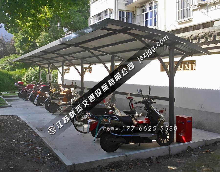 小區電瓶車(chē)充電車(chē)棚圖片